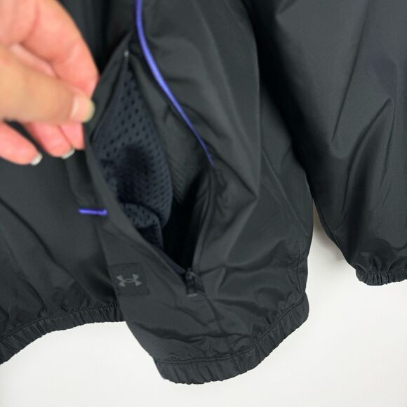 Under Armour Project Rock Men's Black Pullover Windbreaker Anorak Jacket Large - Picture 7 of 16